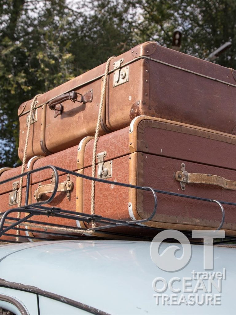 Suitcases packed for a long trip