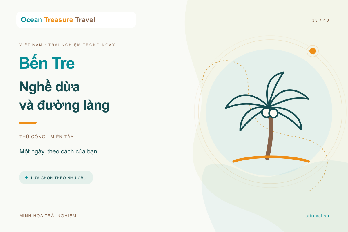 Ben Tre: Kraf kelapa dan lorong kampung kumpulan kecil