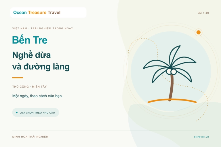 Hình minh họa trải nghiệm: Bến Tre: nghề dừa và đường làng cho nhóm nhỏ