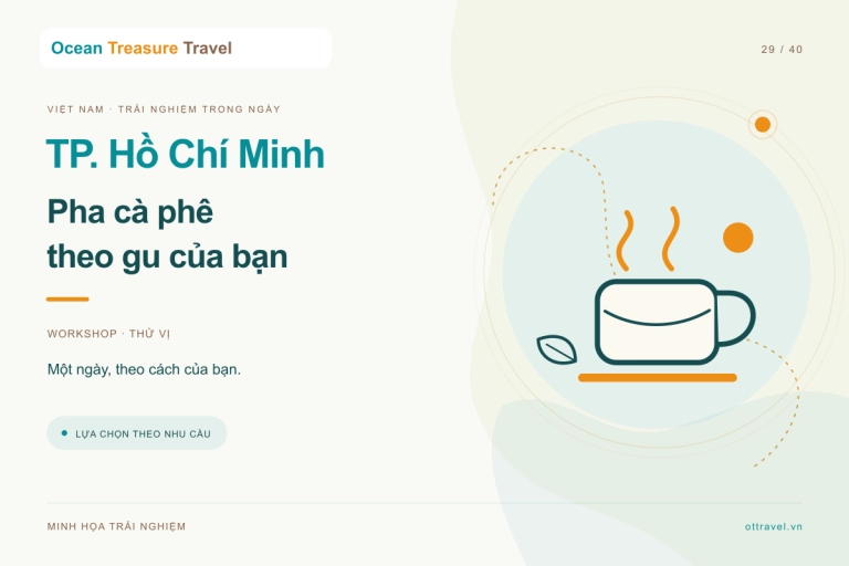 Hình minh họa trải nghiệm: TP. Hồ Chí Minh: workshop pha cà phê Việt và thử vị